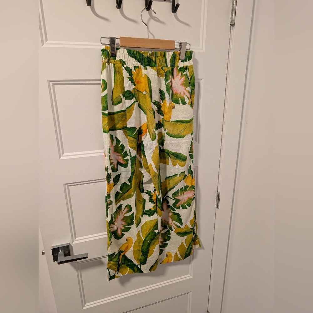 Panama Jack/Floral Print Wide-Leg Linen Pants Sz XS - Picture 2 of 4